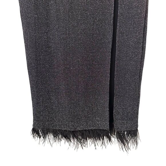 SAYLOR Tiggy‎ Feathered-Trimmed Knit Skirt Set Black Sz Medium - Picture 7 of 7